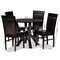 Baxton Studio Nada Dark Brown Upholstered and Finished Wood 5-Piece Dining Set 170-8031-10900 - alternate 7